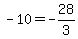 -10=-28%2F3