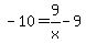 -10=9%2Fx-9