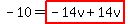 -10=highlight%28-14v%2B14v%29
