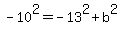 -10%5E2=-13%5E2%2Bb%5E2