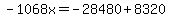 -1068x=-28480%2B8320