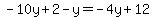 -10y%2B2-y=-4y%2B12