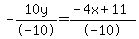 -10y%2F-10=%28-4x%2B11%29%2F-10