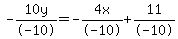 -10y%2F-10=-4x%2F-10%2B11%2F-10