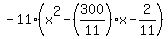 -11%28x%5E2-%28300%2F11%29x-2%2F11%29