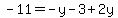 -11=-y-3%2B2y
