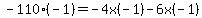 -110%28-1%29+=+-4x%28-1%29+-+6x%28-1%29