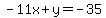 -11x%2By=-35
