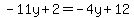 -11y%2B2=-4y%2B12