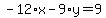 -12%2Ax-9%2Ay=9