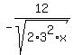 -12%2Fsqrt%282%2A3%5E2%2Ax%29