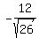 -12%2Fsqrt%2826%29