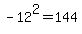 -12%5E2+=+144