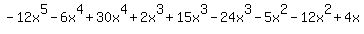 -12x%5E5-6x%5E4%2B30x%5E4%2B2x%5E3%2B15x%5E3-24x%5E3-5x%5E2-12x%5E2%2B4x