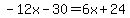 -12x-30=6x%2B24