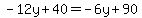 -12y%2B40=-6y%2B90