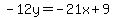 -12y=-21x%2B9