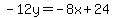 -12y=-8x%2B24