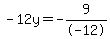 -12y=-9%2F-12