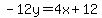 -12y=4x%2B12