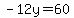 -12y=60