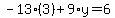-13%283%29%2B9%2Ay=6