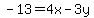 -13=4x-3y+