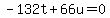-132t%2B66u=0