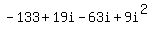 -133%2B19i-63i%2B+9i%5E2