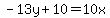 -13y%2B10=10x