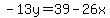 -13y+=+39-26x