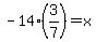 -14%283%2F7%29+=+x