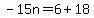 -15n=6%2B18