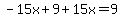 -15x%2B9%2B15x=9