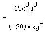 -15x%5E3y%5E3+%2F+-20xy%5E4