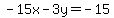 -15x-3y=-15