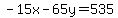 -15x-65y=535