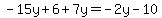 -15y%2B6%2B7y=-2y-10