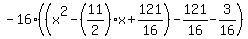 -16%28%28x%5E2-%2811%2F2%29x%2B121%2F16%29-121%2F16-3%2F16%29