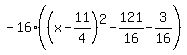 -16%28%28x-11%2F4%29%5E2-121%2F16-3%2F16%29