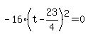 -16%28t-23%2F4%29%5E2=0