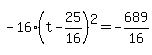 -16%28t-25%2F16%29%5E2=-689%2F16