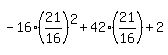 -16%2A%2821%2F16%29%5E2+%2B+42%2A%2821%2F16%29+%2B+2