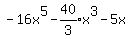 -16x%5E5-expr%2840%2F3%29x%5E3-5x