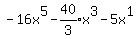 -16x%5E5-expr%2840%2F3%29x%5E3-5x%5E1
