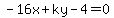 -16x+%2B+ky+-+4=0