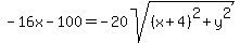 -16x-100=-20sqrt%28%28x%2B4%29%5E2%2By%5E2%29