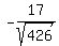 -17%2F+sqrt%28426%29