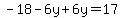 -18-6y%2B6y=17
