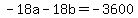 -18a+-+18b+=+-3600